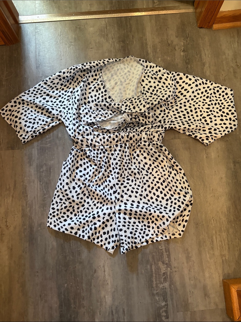 Black & White Spot Print Romper
